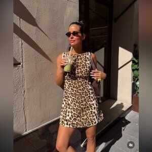 Leopard Cheetah Print Sleeveless Dress